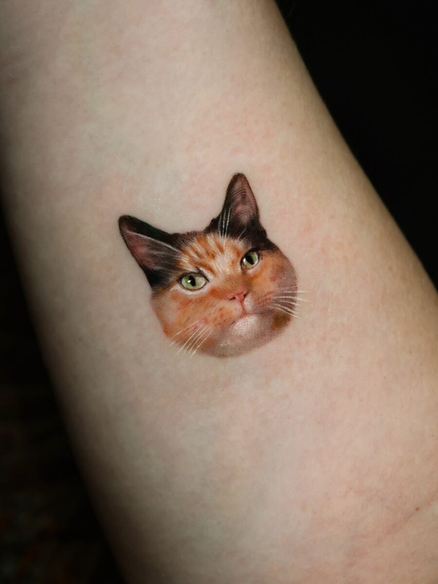 Stunning Hyper-Realistic Cat Tattoo Design Tattoo Design