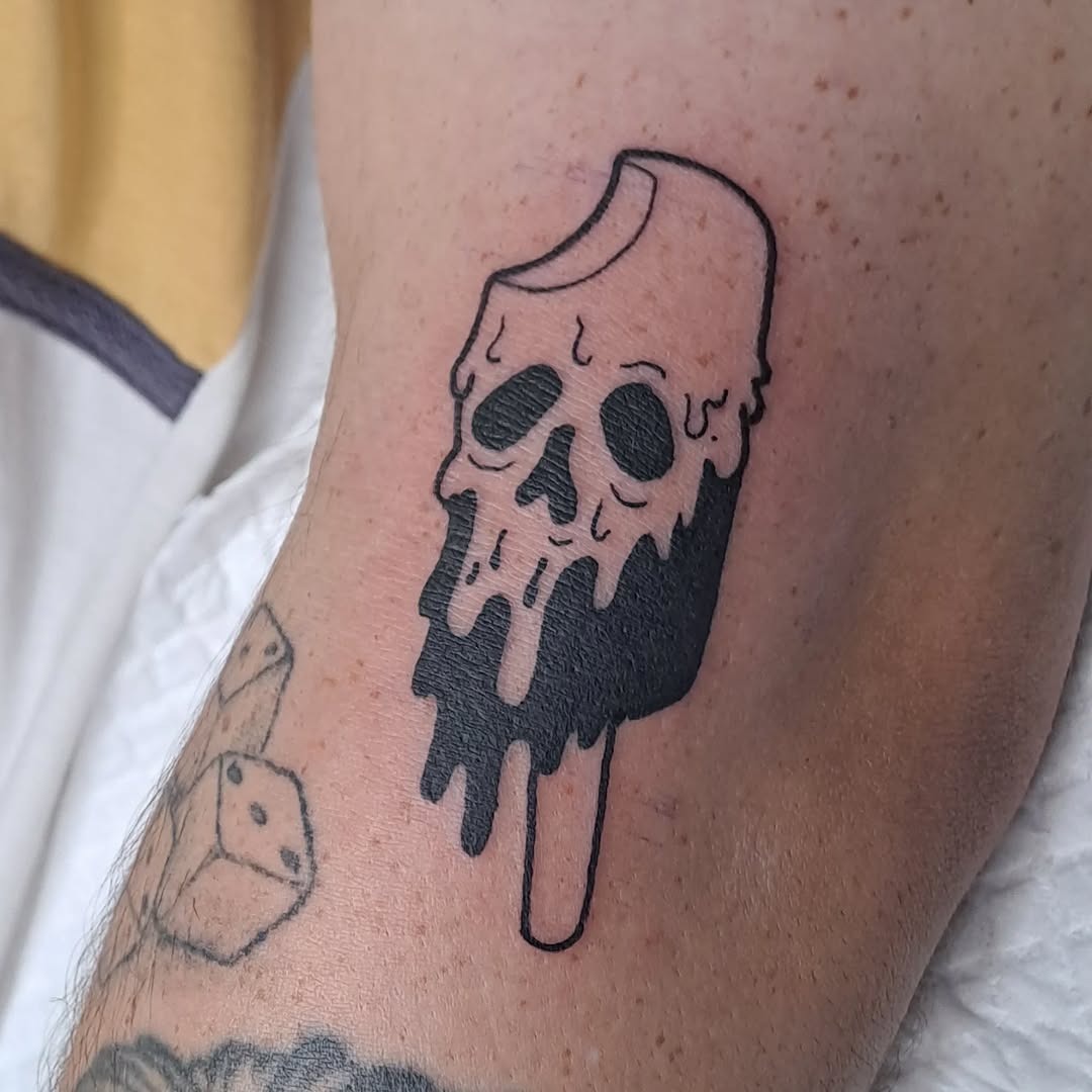 Chilling Skull Ice Cream Tattoo Design Tattoo Design