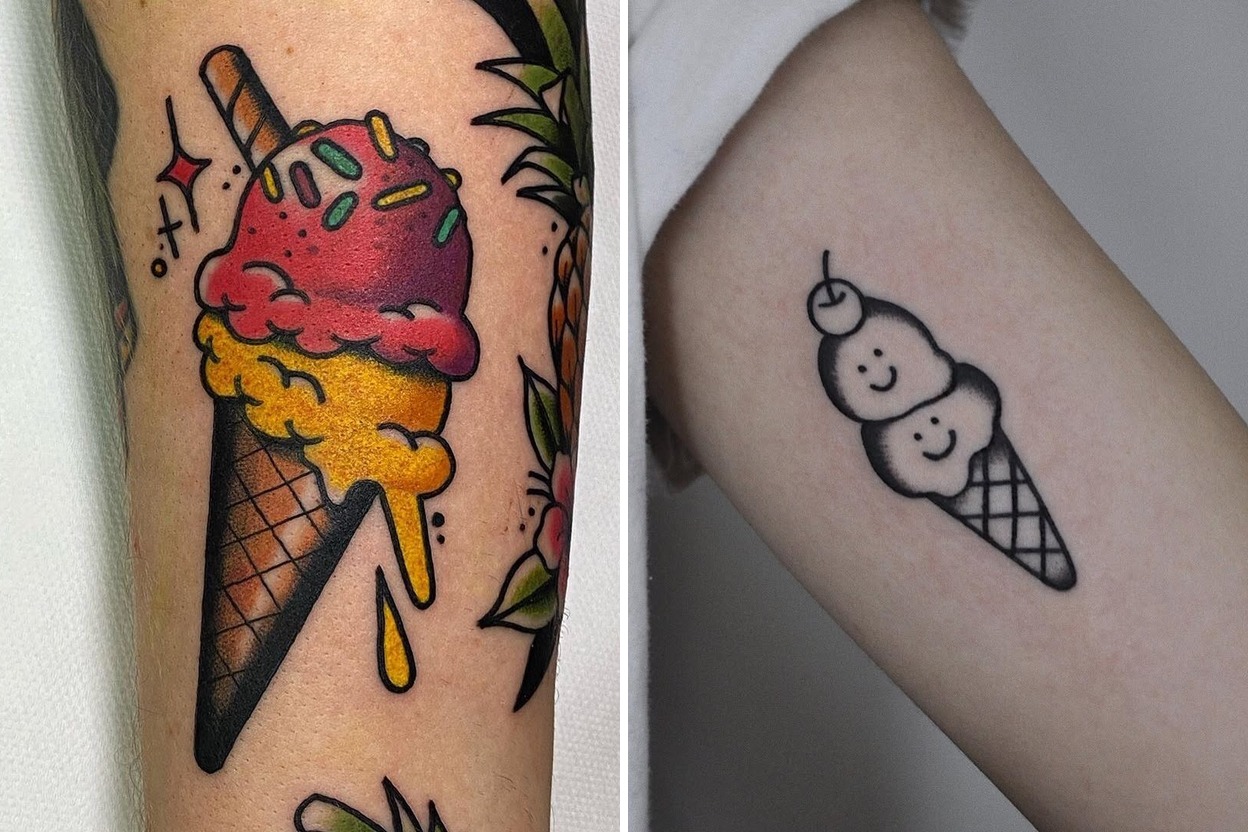 34+ Ice Cream Tattoo Ideas With Clean Modern Artistry Featured Lookbook Collage