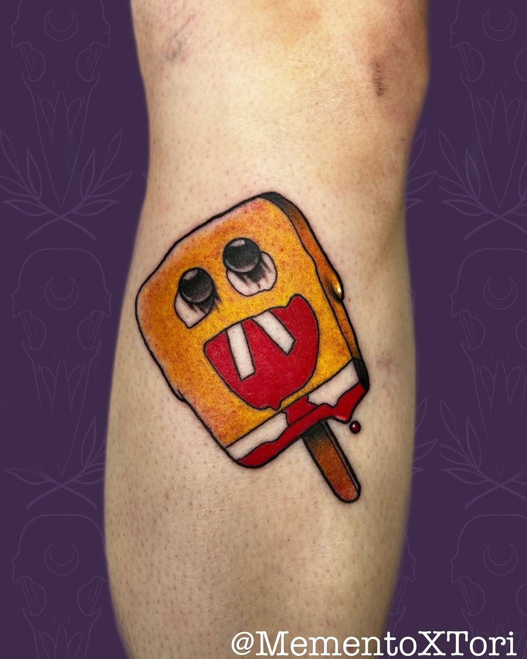 Whimsical ice cream pop tattoo with vibrant colors Tattoo Design