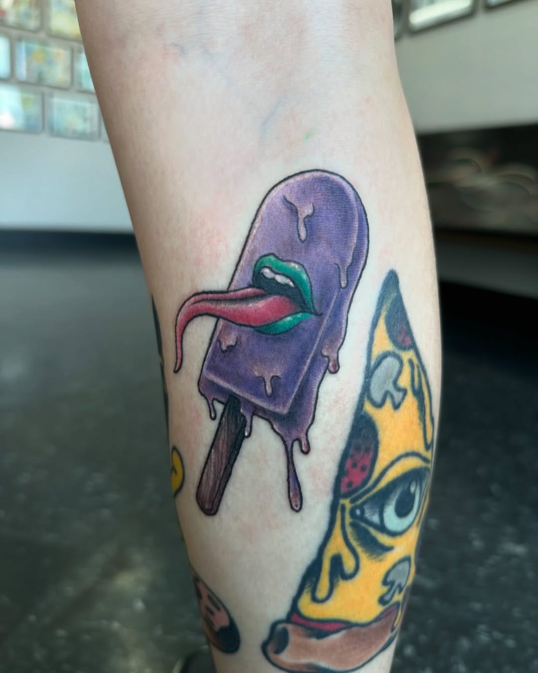 Whimsical popsicle tattoo with a playful twist Tattoo Design