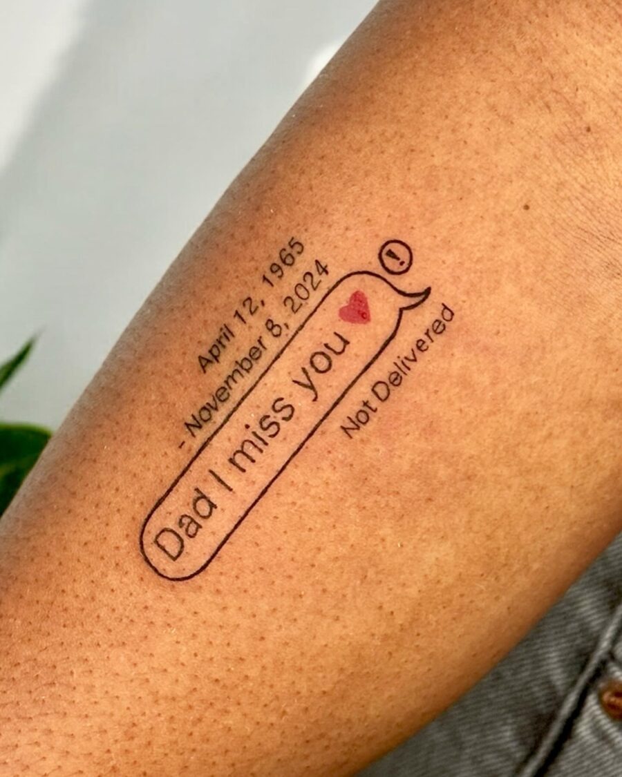 A heartfelt tribute through text message tattoo Tattoo Design