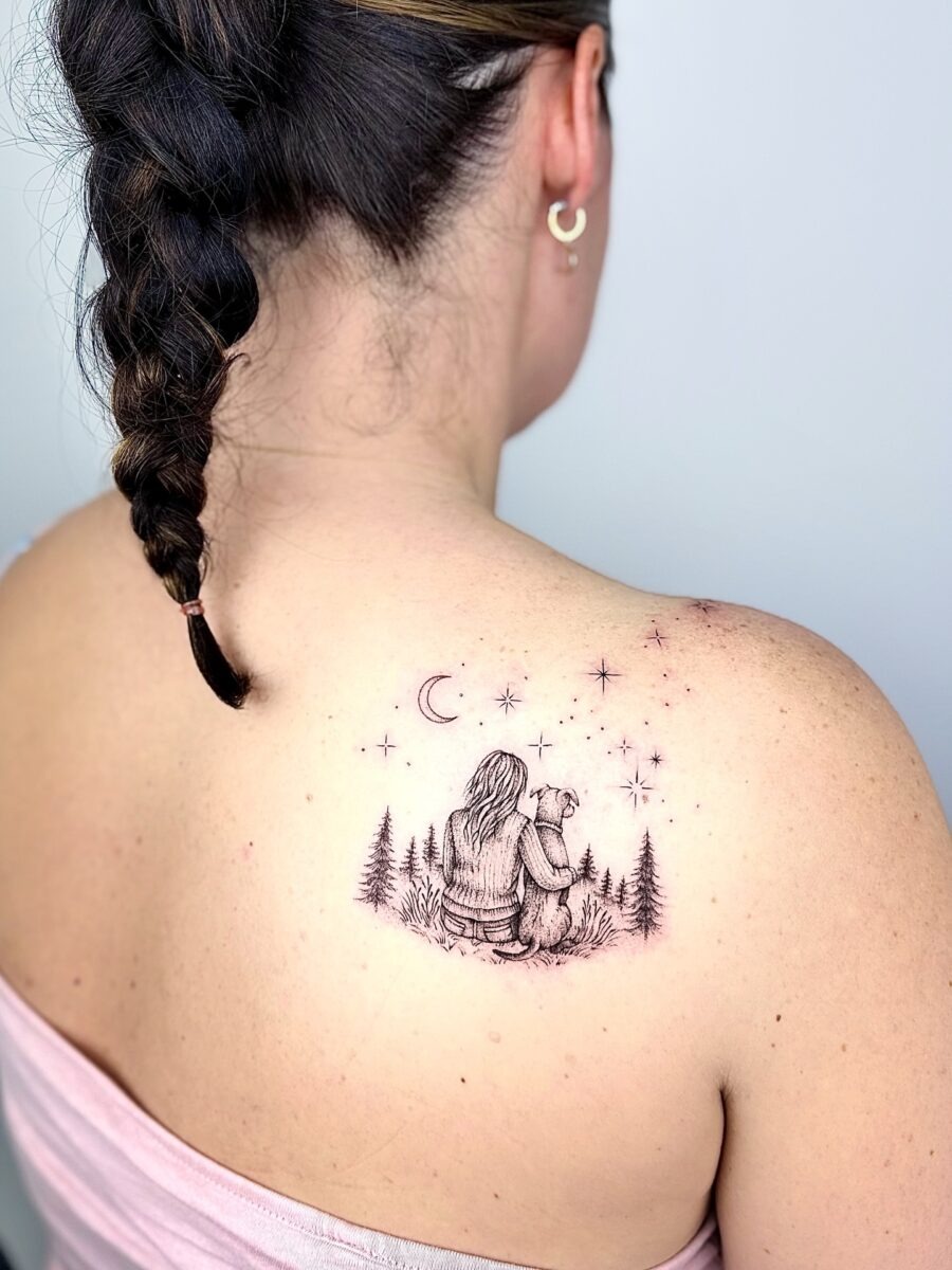A poignant tribute to lost companionship Tattoo Design