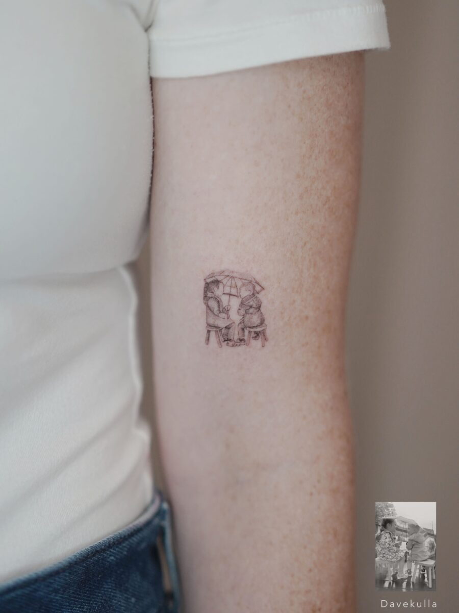 A touching tribute through delicate family ink. Tattoo Design