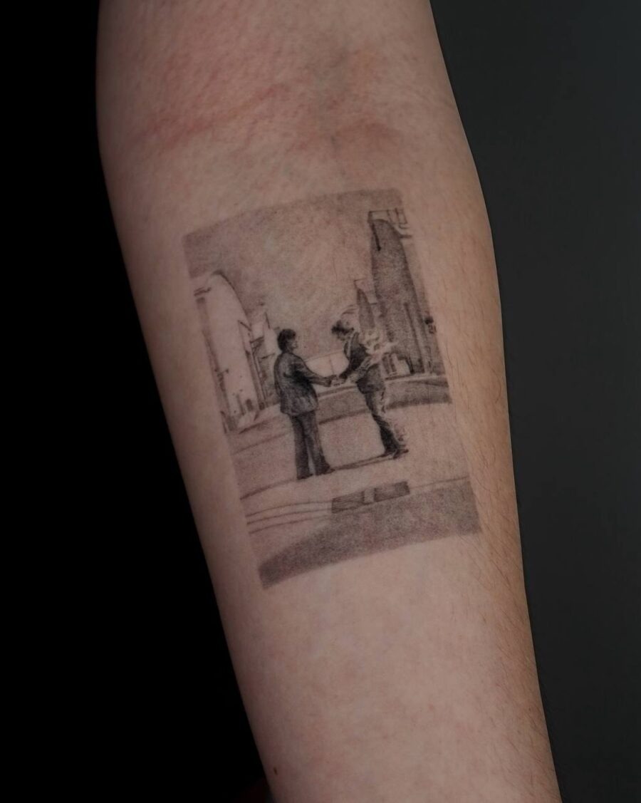 Beautiful black and gray memorial tattoo design Tattoo Design