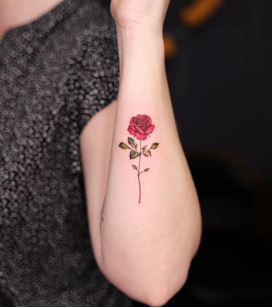 Beautiful rose tattoo symbolizing love and remembrance Tattoo Design