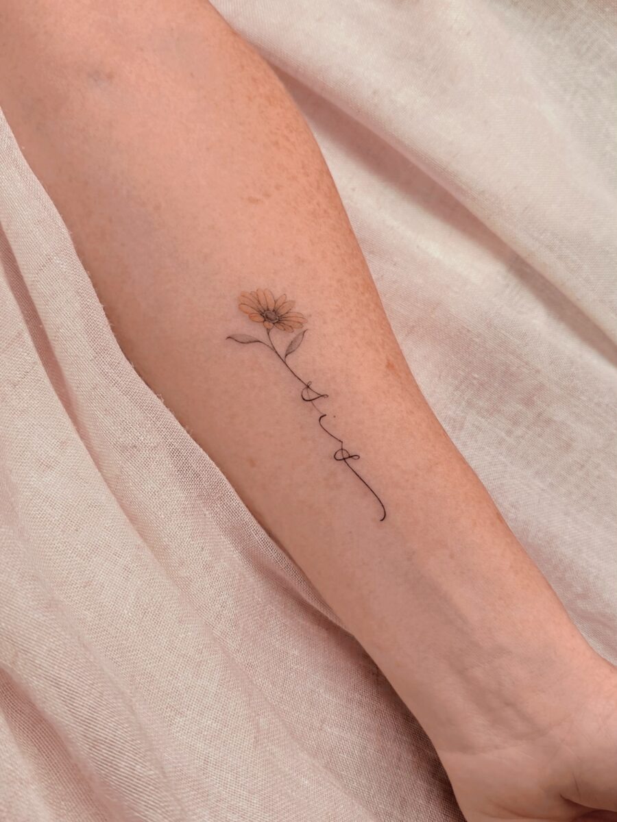 Delicate flower tattoo symbolizes cherished memories Tattoo Design