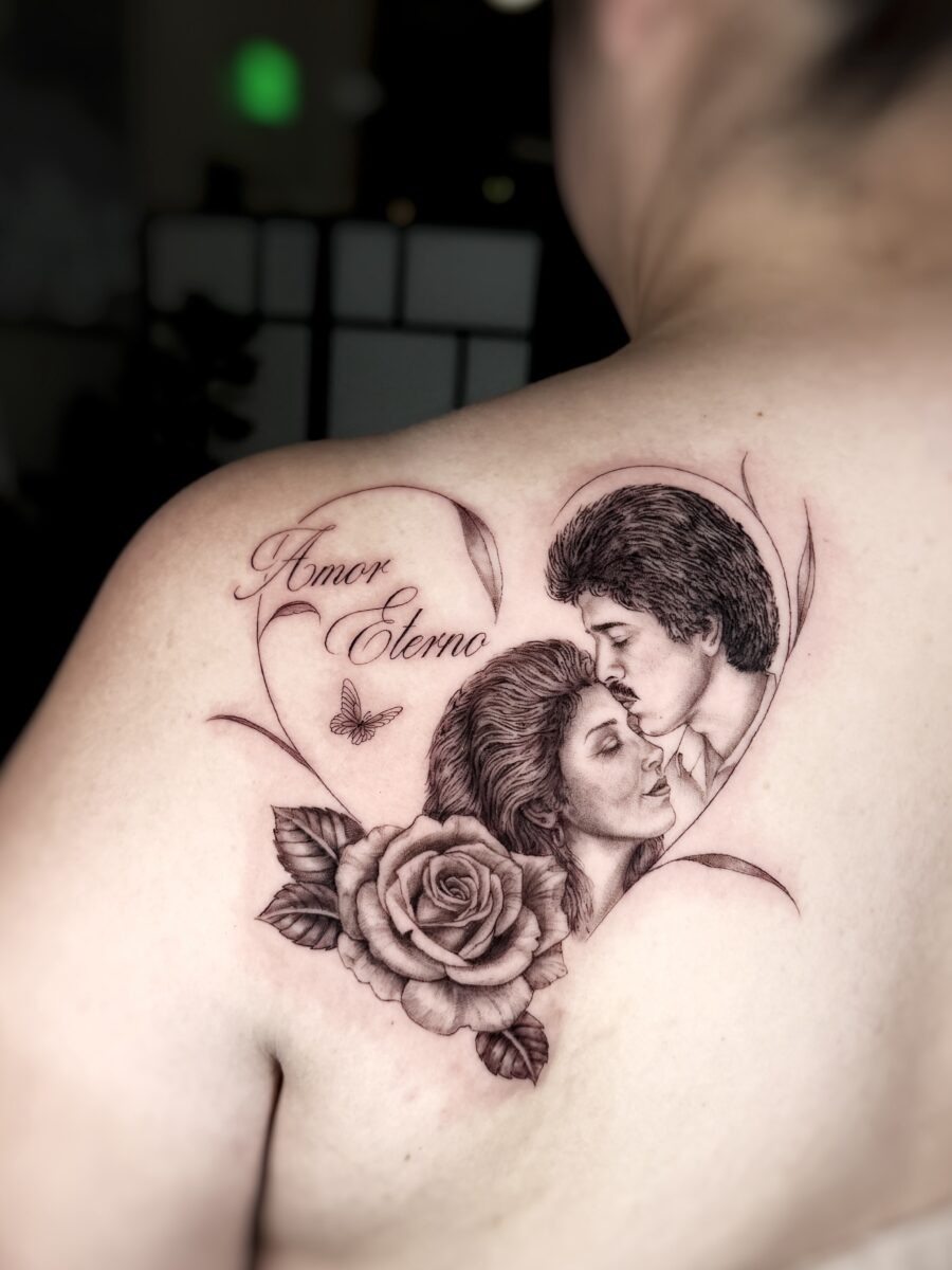 Elegant tribute with heartfelt imagery and design Tattoo Design