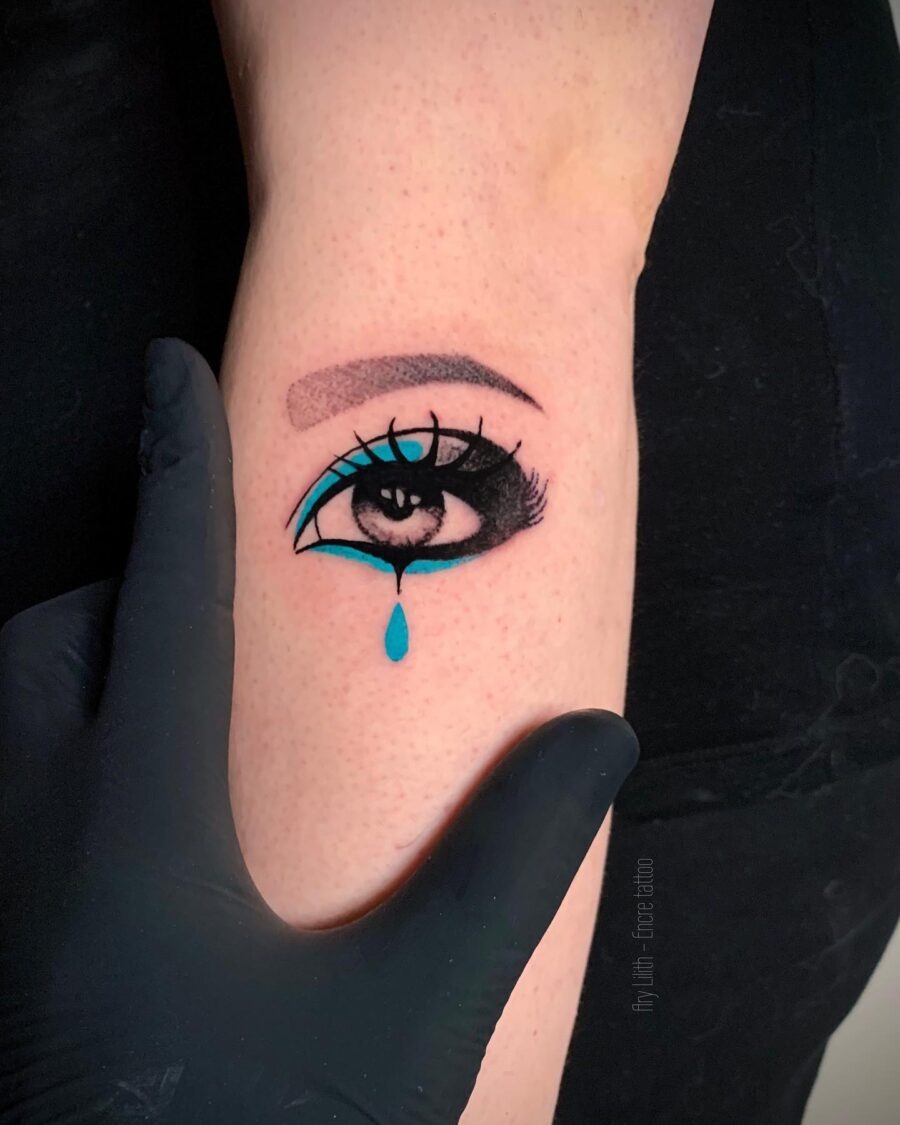 Expressive eye tattoo with vibrant details Tattoo Design