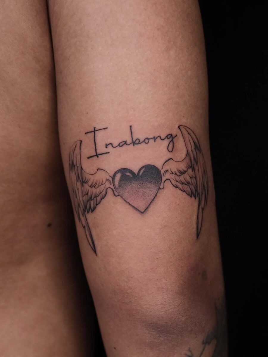 Heart and wings symbolizing eternal love Tattoo Design