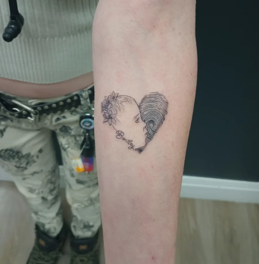 Heartfelt portrait of love and loss Tattoo Design