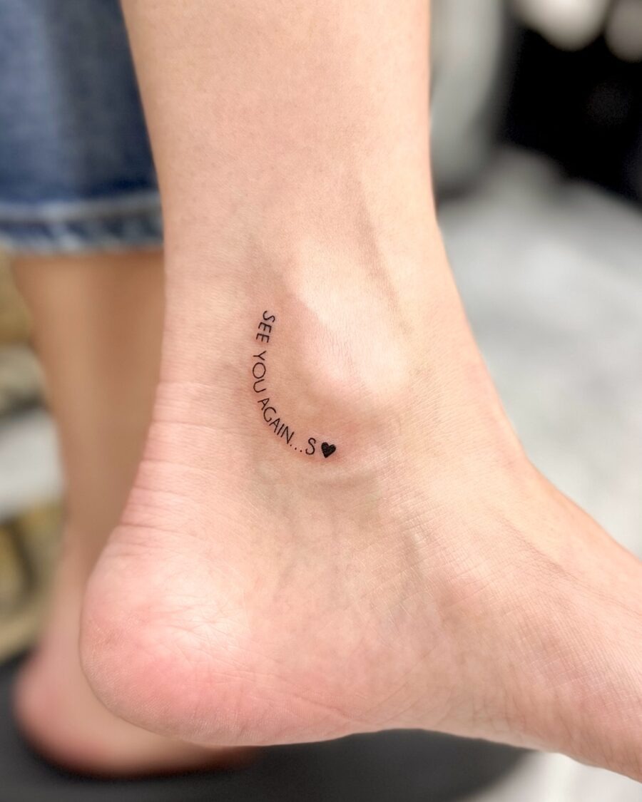 Heartfelt tribute with delicate script tattoo Tattoo Design
