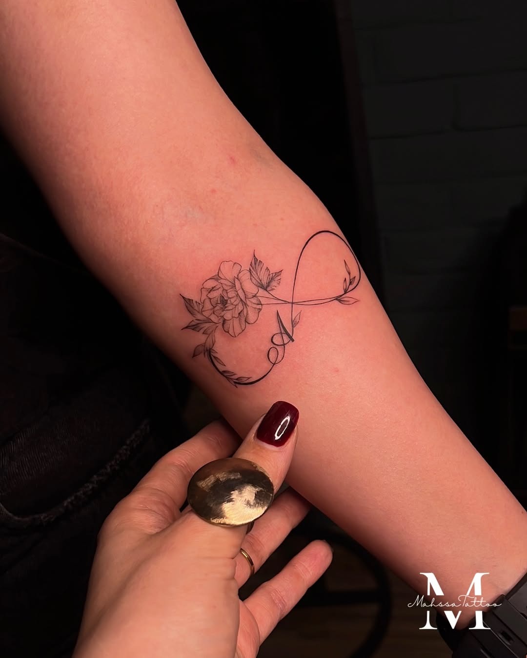 Delicate infinity rose tattoo design Tattoo Design