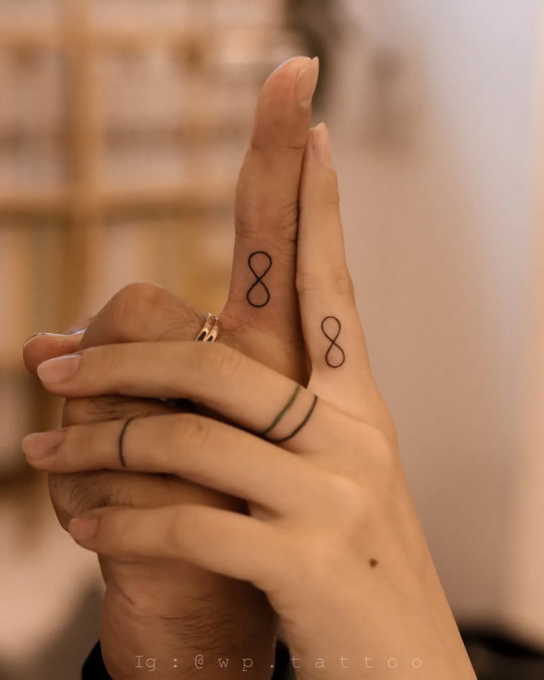 Stylish infinity tattoos on fingers Tattoo Design