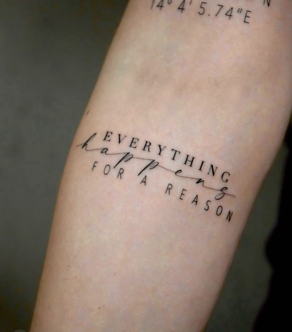 Everything Happens for a Reason (Variation), a tattoo design rendered in bold.