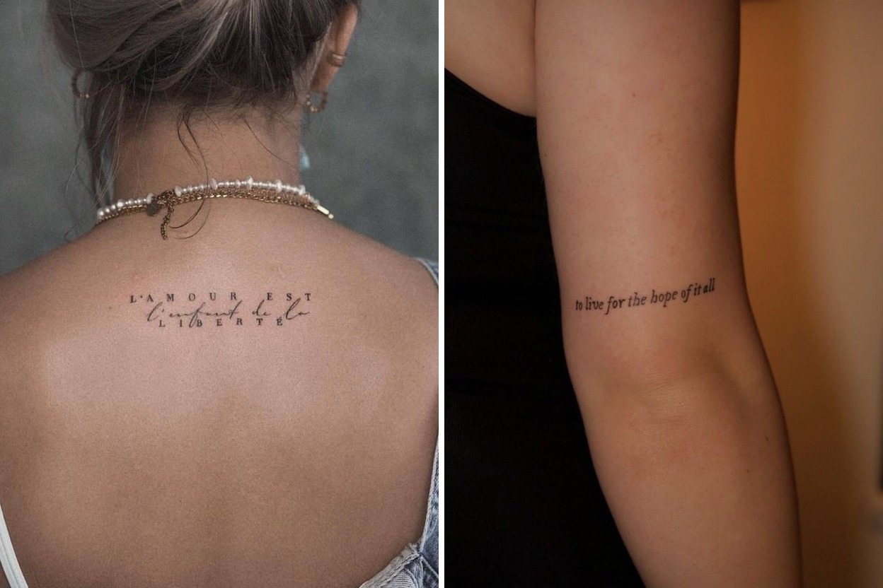 25+ Inspirational Quote Tattoo Ideas For Inspiration and Style Featured Lookbook Collage