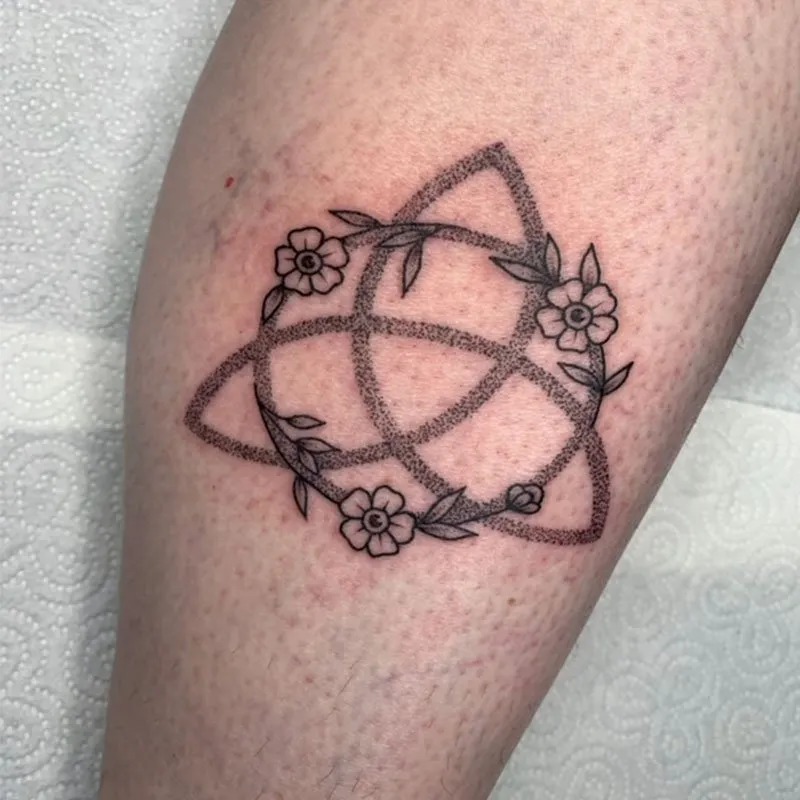 Floral Triquetra Tattoo Tattoo Design