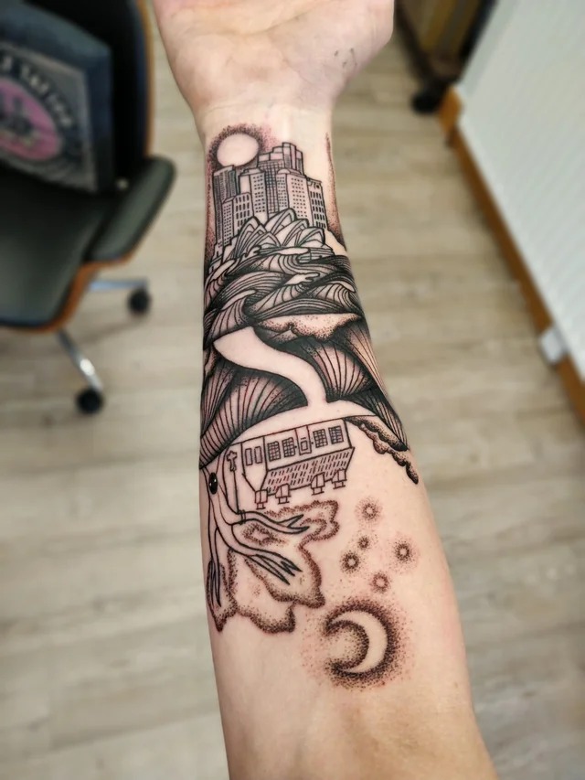 Irish-Inspired Forearm Sleeve Tattoo Design