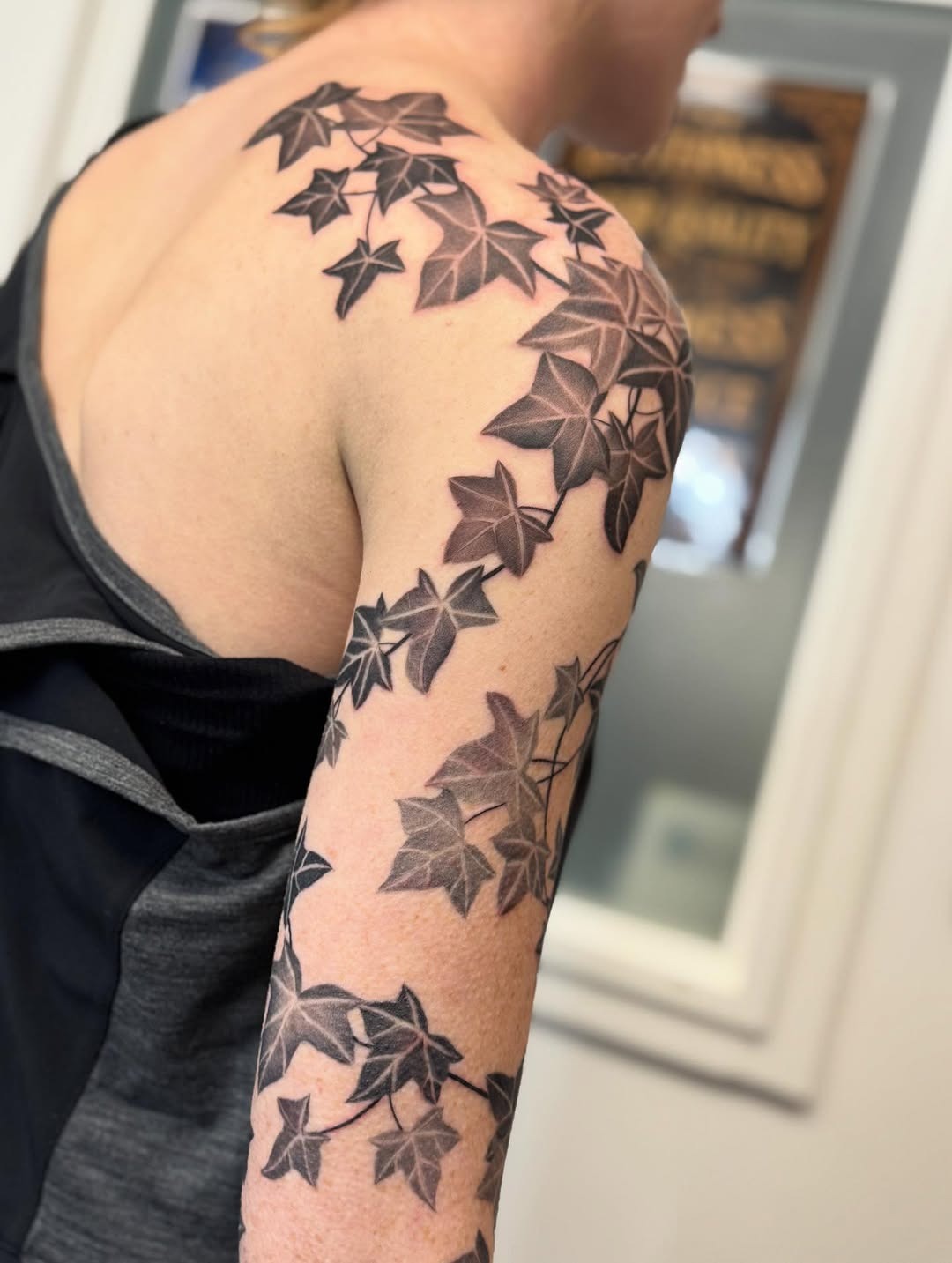 Elegant Ivy Leaf Sleeve Tattoo Design Tattoo Design