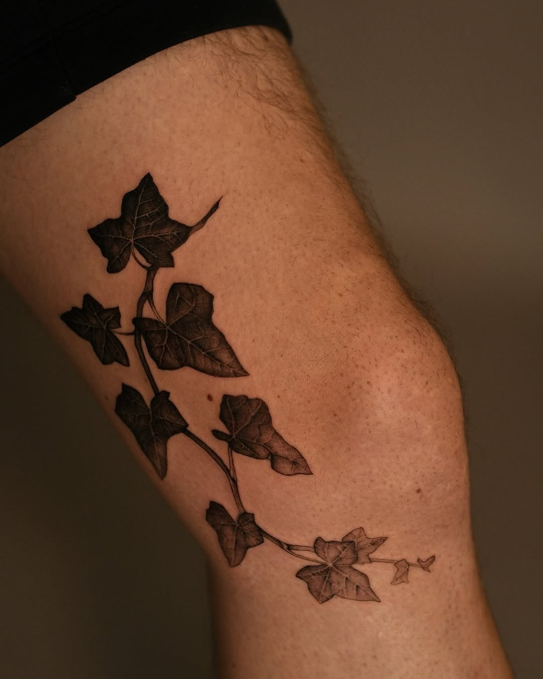Elegant Ivy Tattoo Design on the Leg Tattoo Design