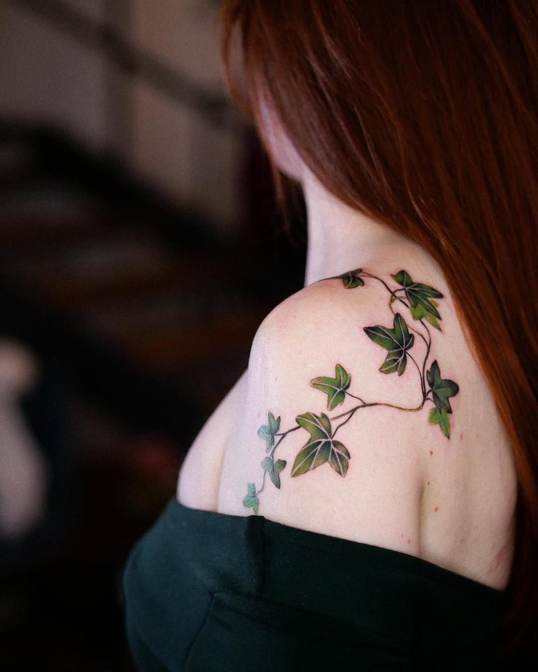 Elegant Ivy Tattoo on Shoulder Tattoo Design