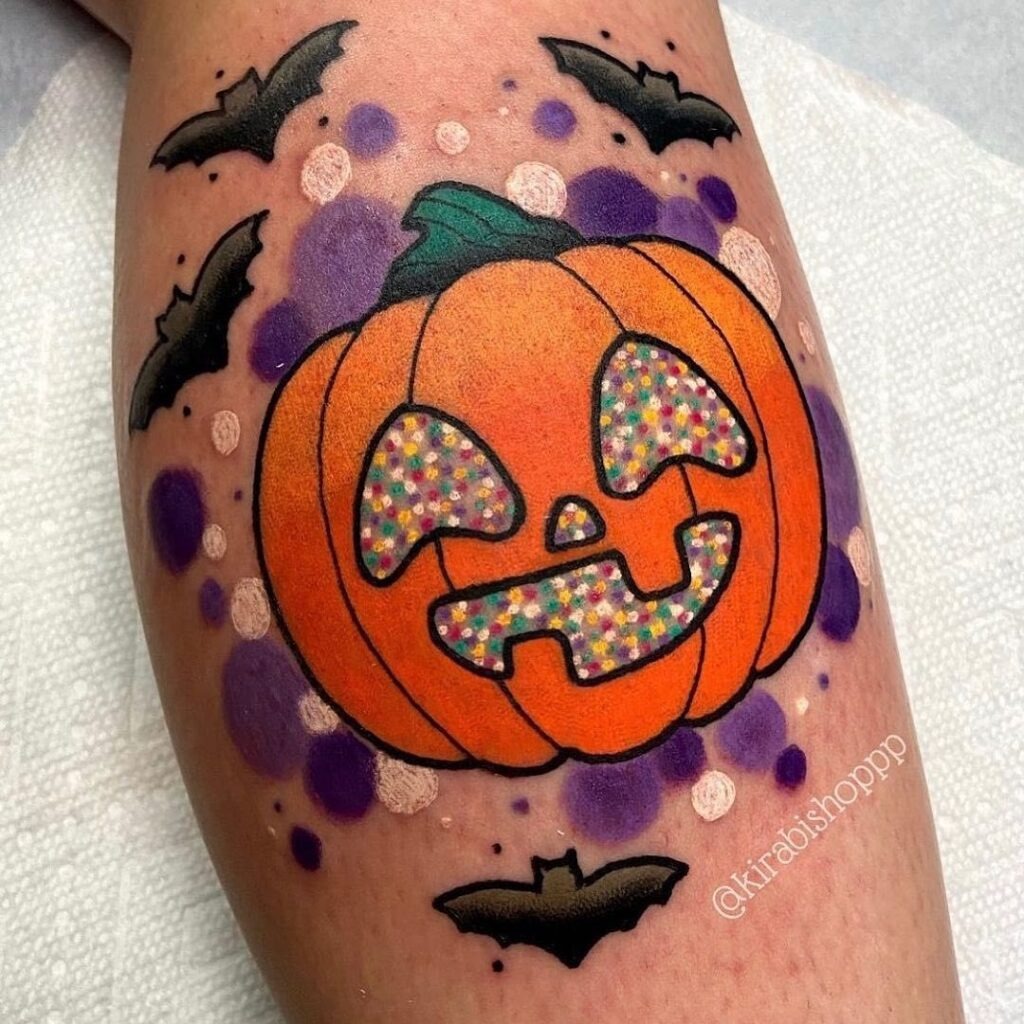 Candy-Inspired Jack O' Lantern Tattoo Tattoo Design