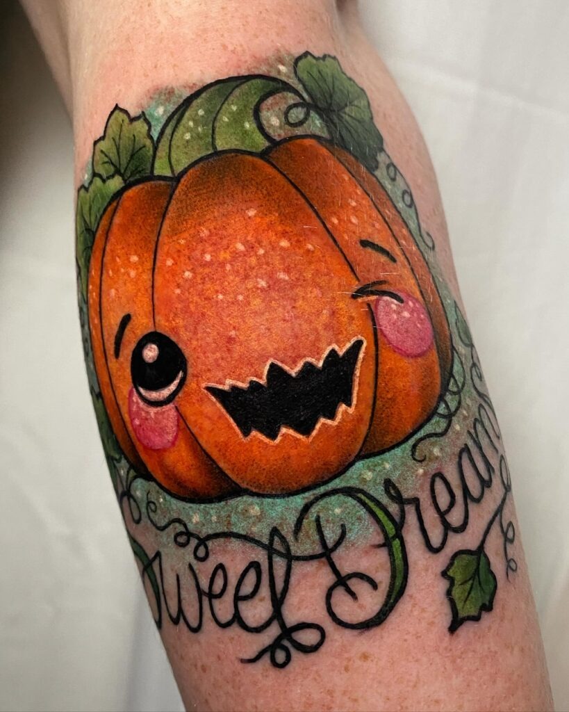 Cute Kawaii Jack O' Lantern Tattoo Tattoo Design