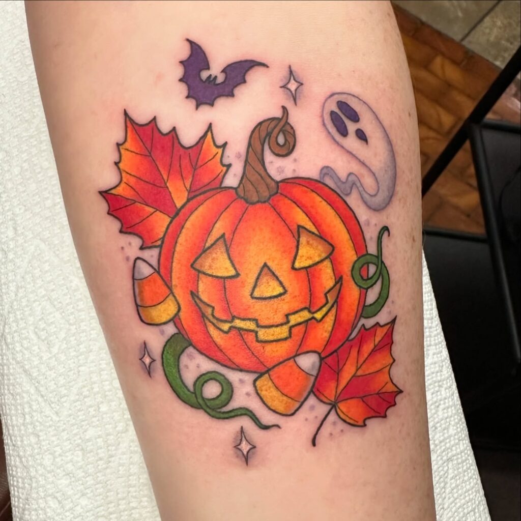 Festive Jack O' Lantern Halloween Tattoo Tattoo Design
