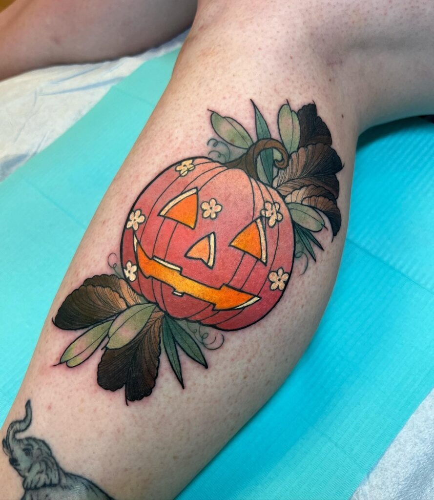 Floral Jack O' Lantern Tattoo Tattoo Design