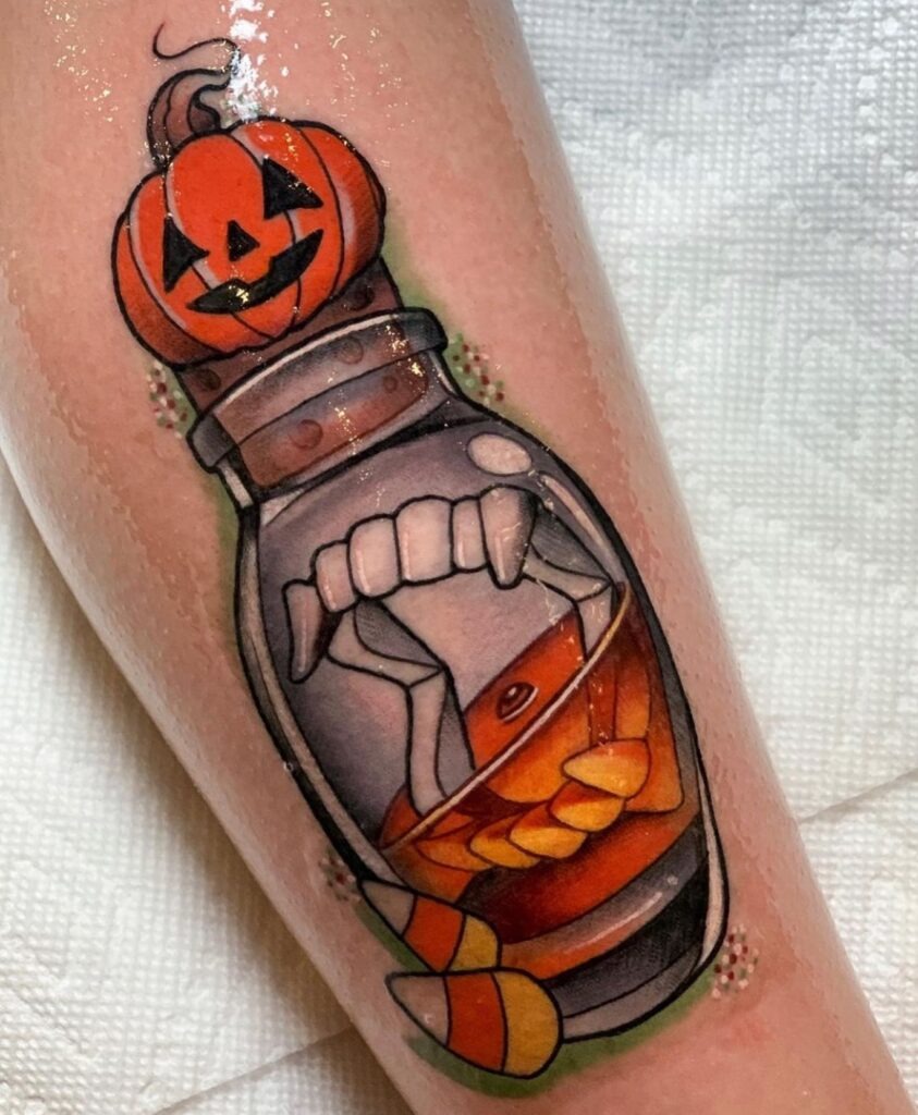 Jack O' Lantern Candy Jar Tattoo Tattoo Design