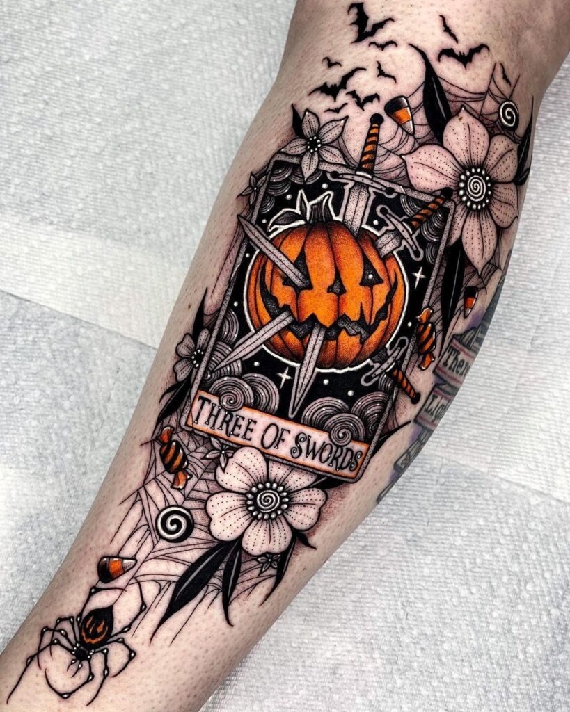 Jack O' Lantern Tarot-Inspired Tattoo Tattoo Design
