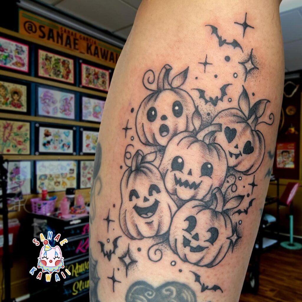 Playful Pumpkin Patch Tattoo Tattoo Design