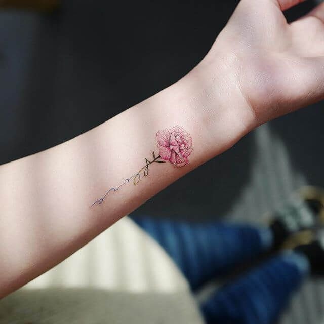Watercolor Carnation Tattoo Tattoo Design