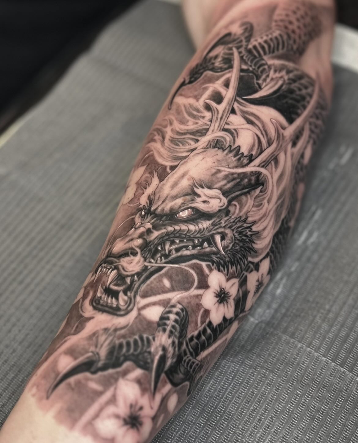 Cherry Blossom Japanese Dragon Tattoo Tattoo Design