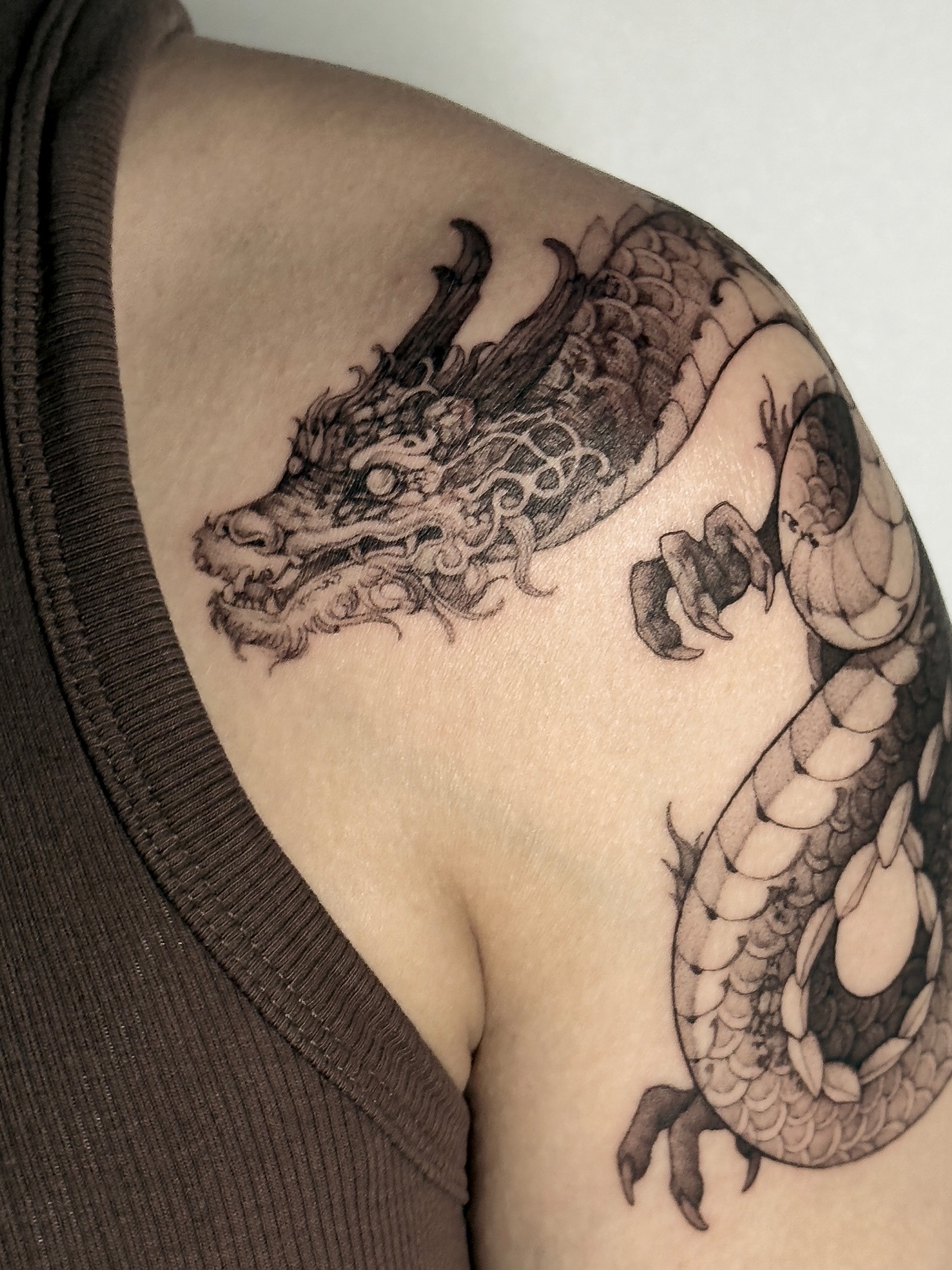 Coiled Shoulder Japanese Dragon Tattoo Tattoo Design