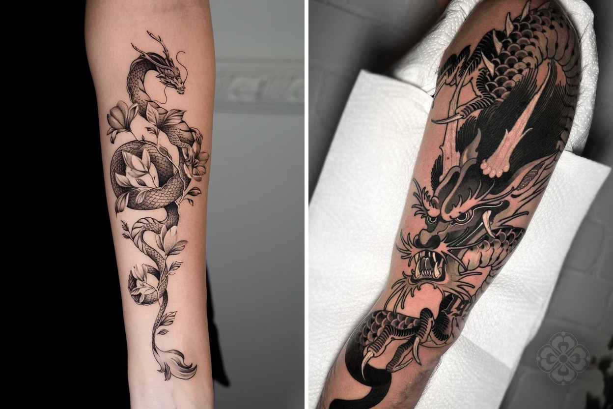 16+ Japanese Dragon Tattoo Ideas With Clean Modern Artistry Featured Lookbook Collage