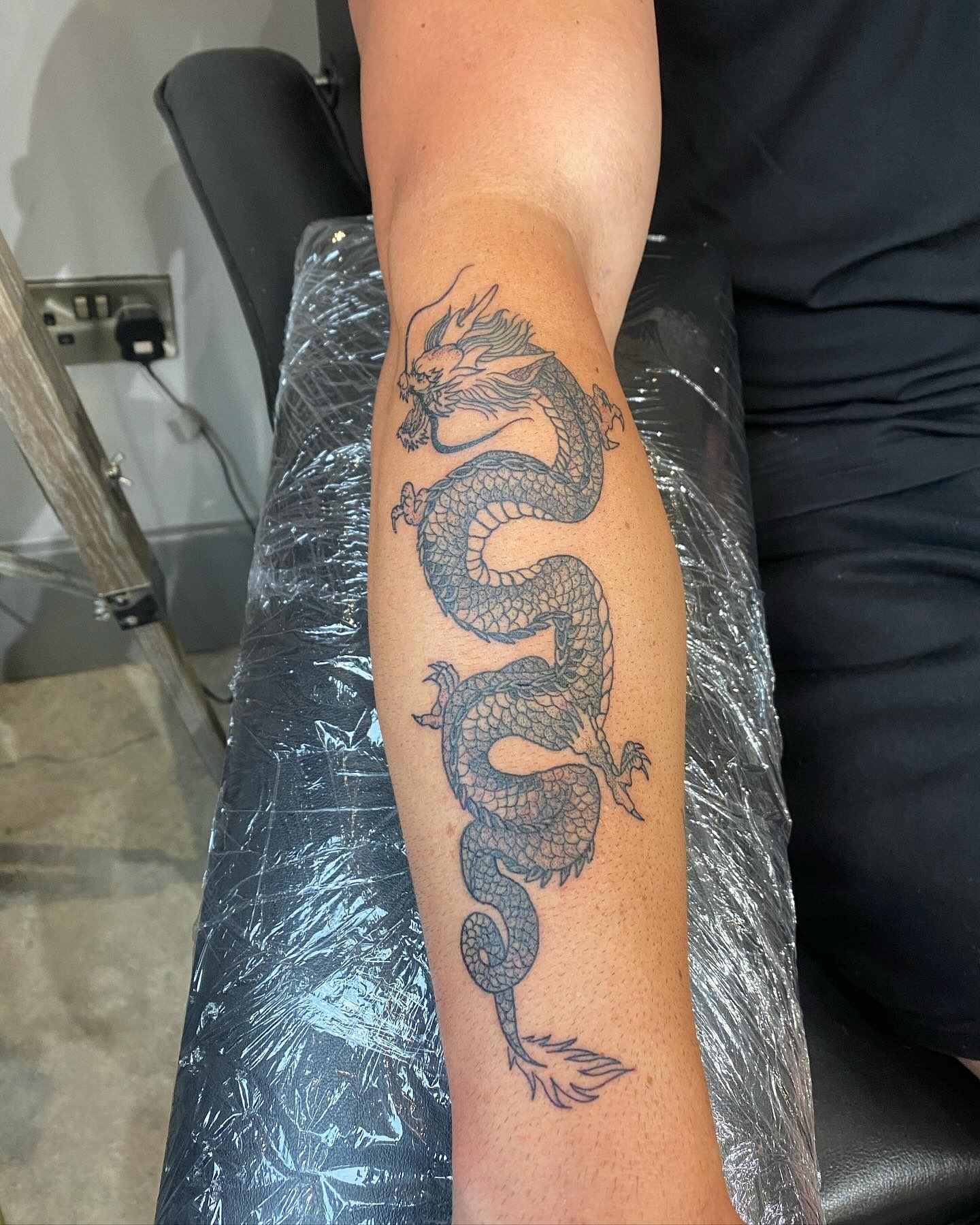 Minimalist Japanese Dragon Forearm Tattoo Tattoo Design