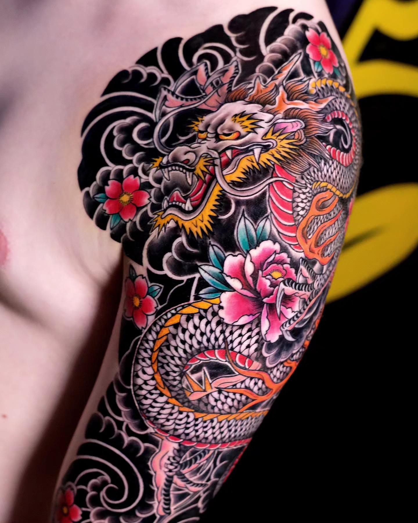 Traditional Japanese Dragon Sleeve Tattoo Tattoo Design