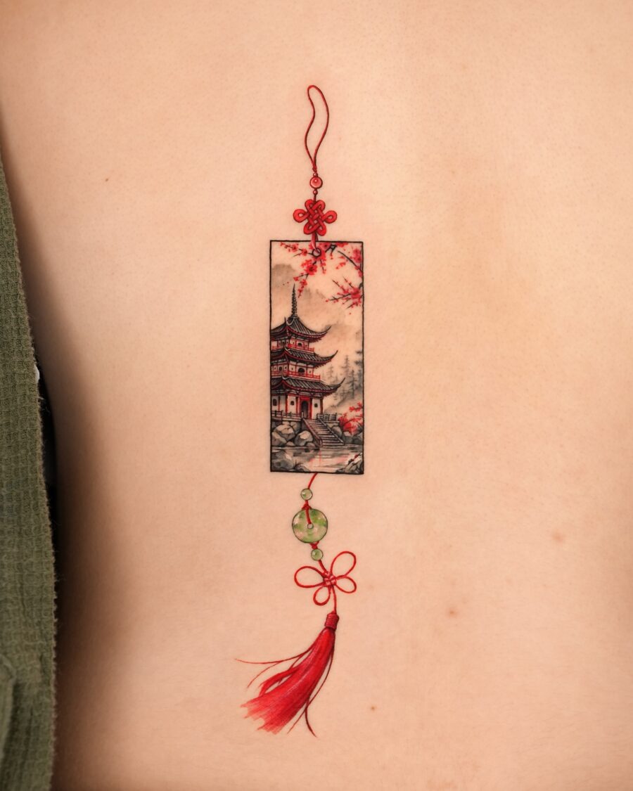 Elegant Japanese Pagoda Tattoo Design Unveiled Tattoo Design