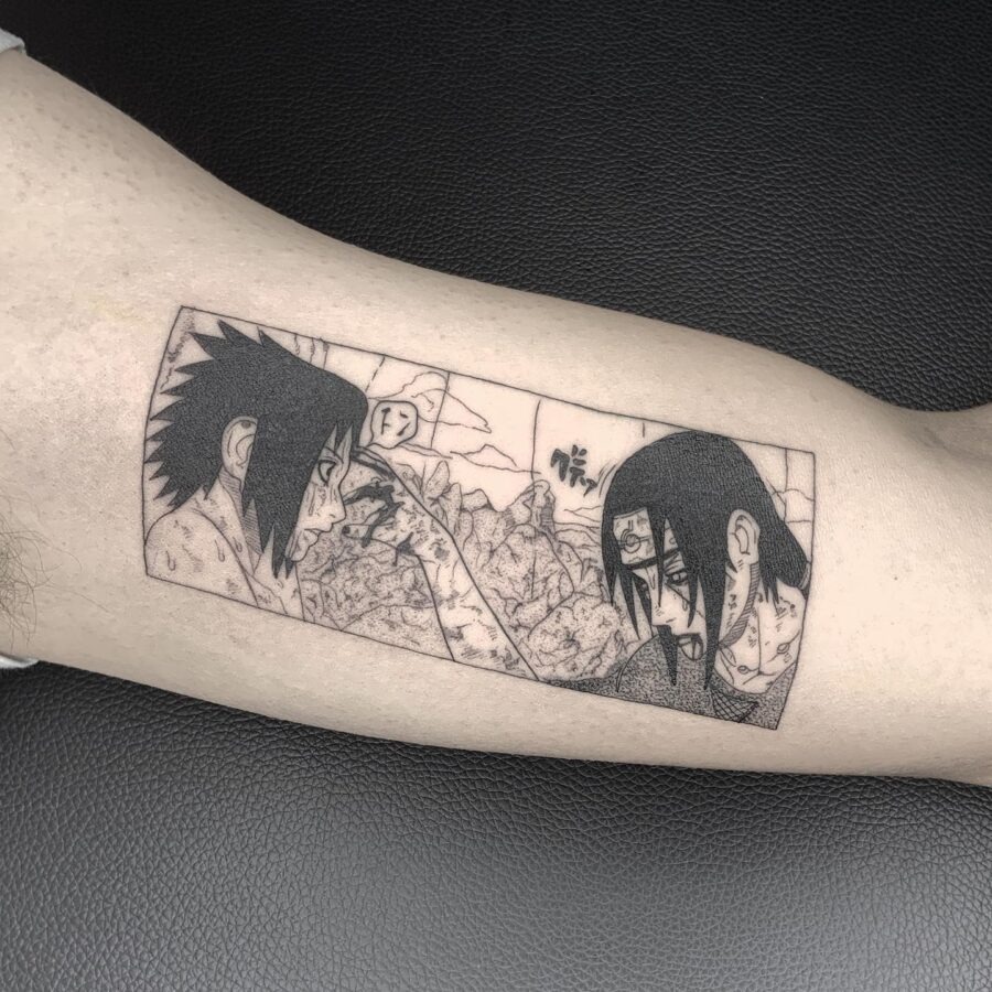 Iconic duel from Naruto tattoo art Tattoo Design