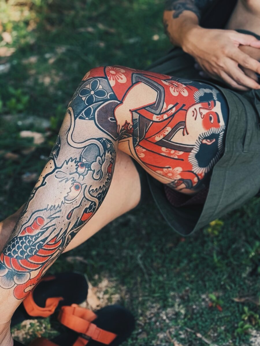 Vibrant Kintsugi and Dragon Tattoo Designs Tattoo Design