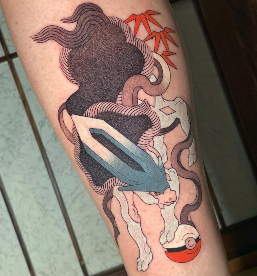 Vibrant Pokémon-Inspired Japanese Tattoo Art Tattoo Design