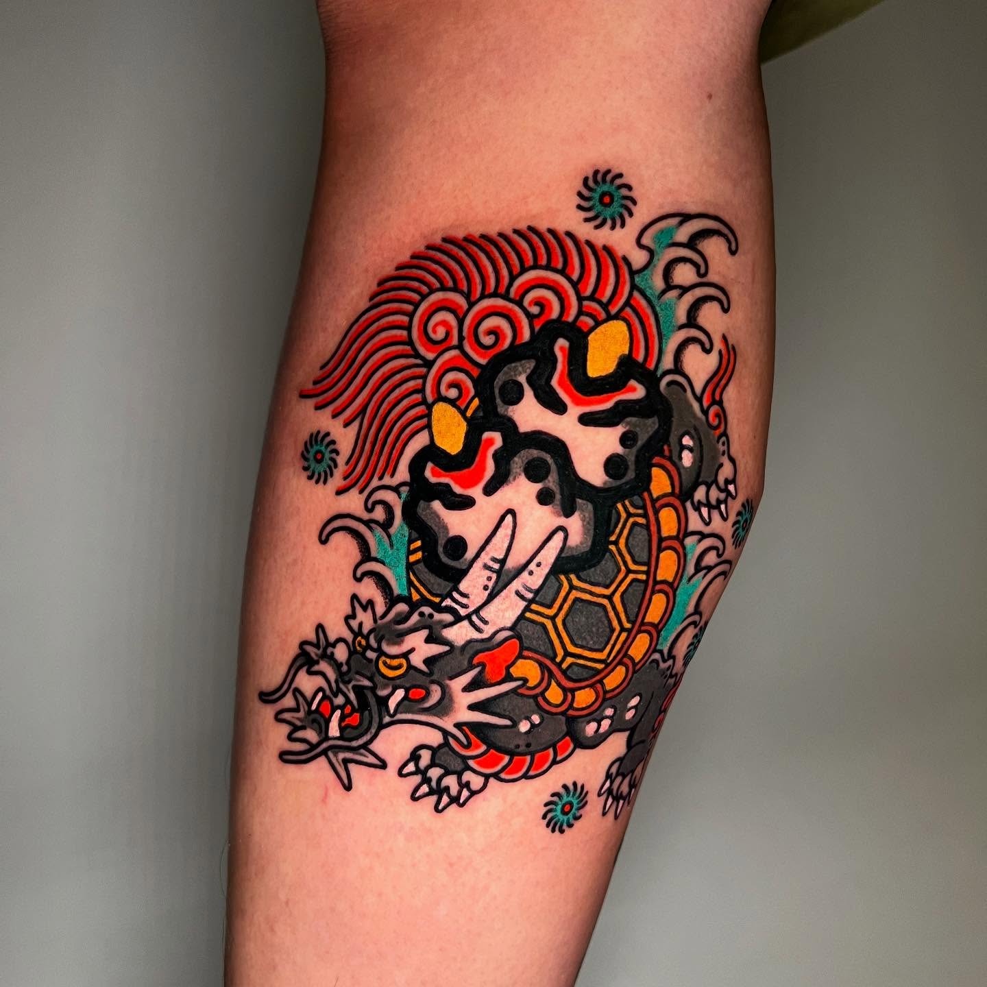 Dragon Turtle Japanese Traditional Tattoo Tattoo Design