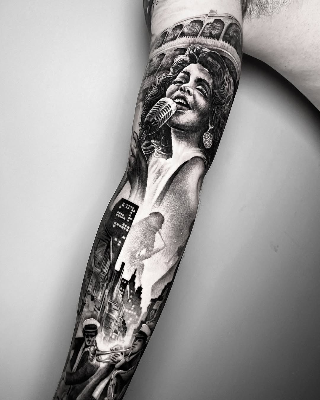 Elegant tribute to jazz music and culture Tattoo Design