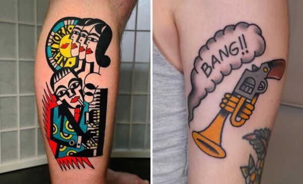 Jazz Tattoo Ideas With Striking Visual Contrast