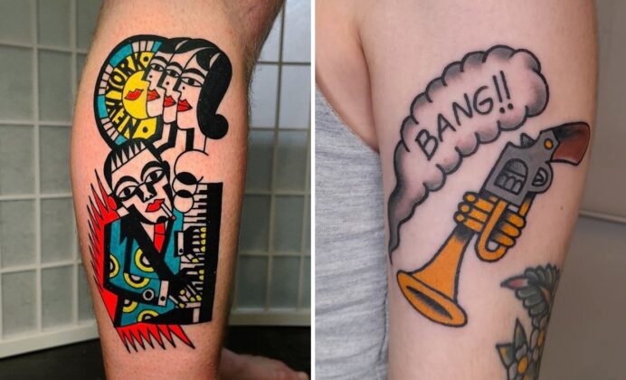 Jazz Tattoo Ideas With Striking Visual Contrast
