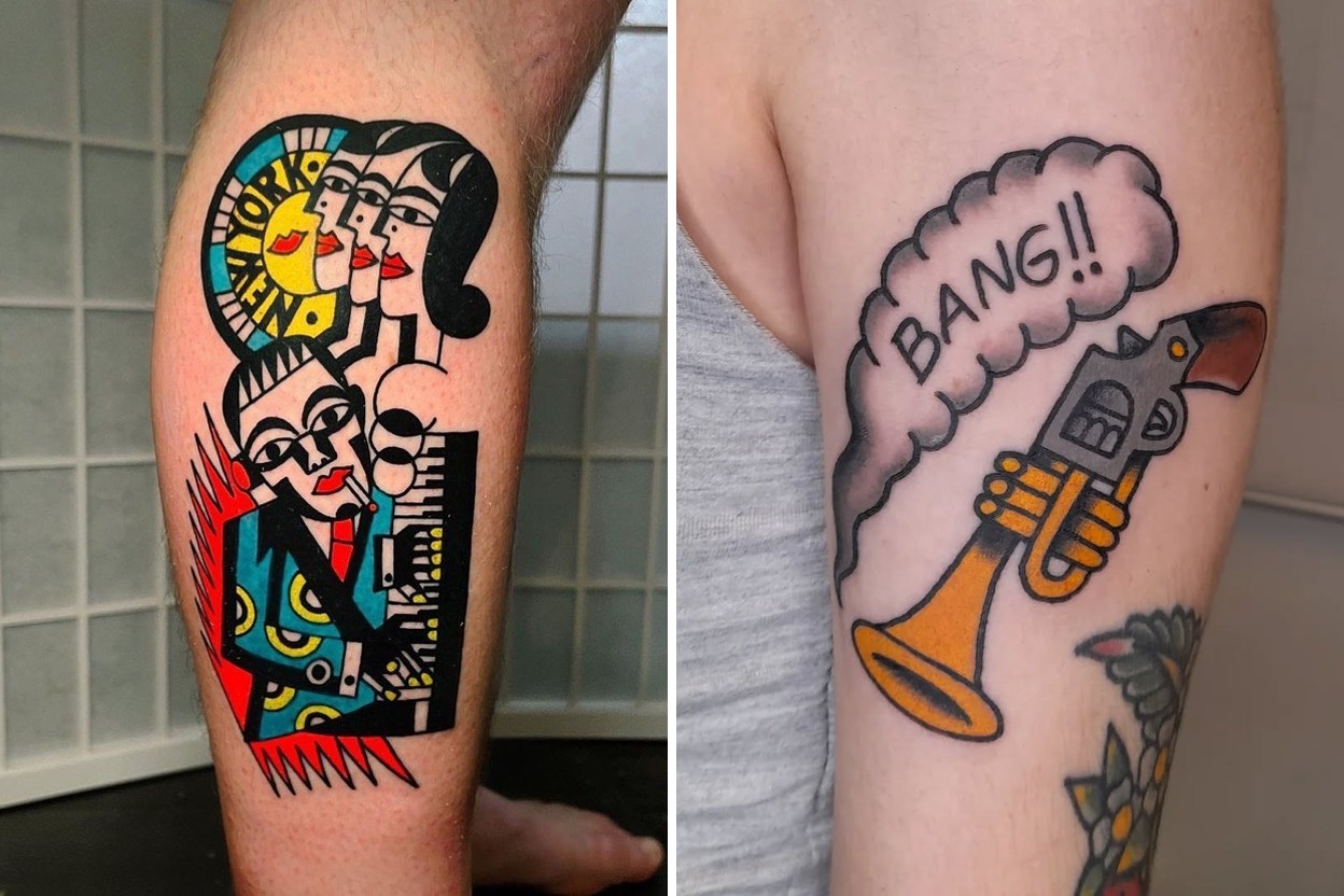 Jazz Tattoo Ideas With Striking Visual Contrast Featured Lookbook Collage