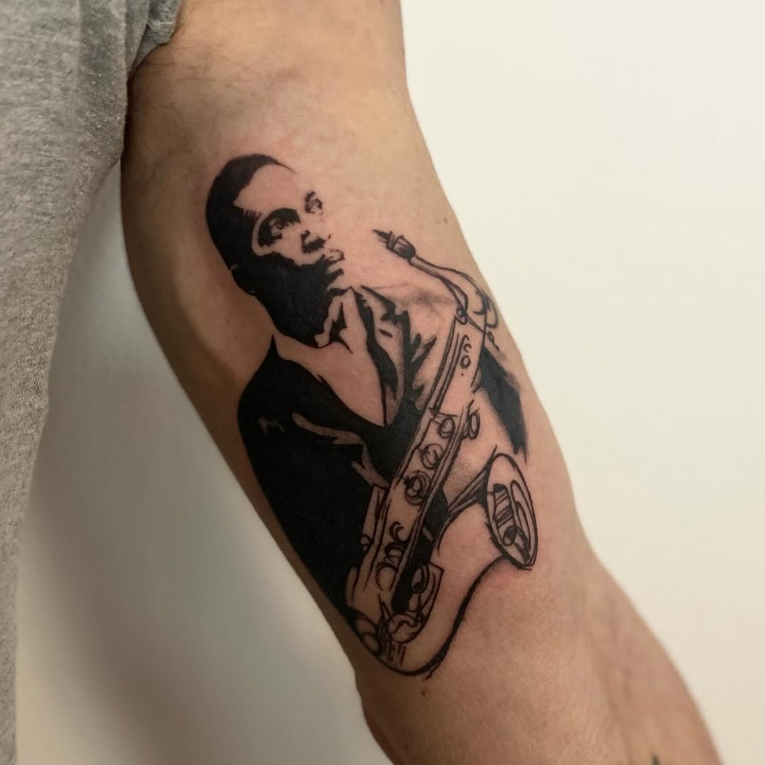 Inked Inspiration from Jazz Iconography Tattoo Design