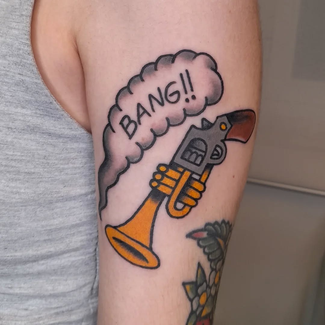 Unique fusion of jazz and playful art Tattoo Design