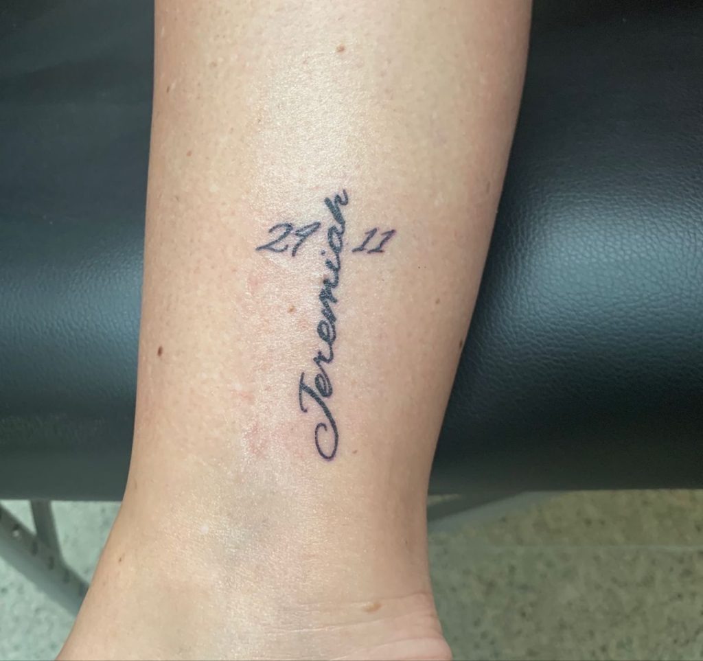 Bold Arm Verse Tattoo Design